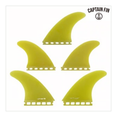 ■CAPTAIN FIN■ TYLER WARREN 5 FIN GLASS Futures YELLOW  4.74"