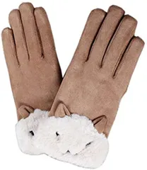 MORY TRADE morytrade 手袋 レディース 猫 動物 てぶくろ スマホ 対応 グローブ 裏起毛 女性 秋 冬 用 防寒 防風 温かい ファッション手袋( ブラウン,  フリー)