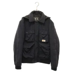 AX ARMANI EXCHANGE (アルマーニ エクスチェンジ) 90s キルティング リフレクター切り替え ボンバージャケット パファージャケット ネイビーのサムネイル