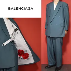 ✨BALENCIAGA バレンシアガ　パンツスーツ　セットアップ L相当 BALENCIAGA バレンシアガ ウールモヘアセットアップスーツ