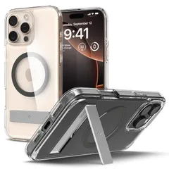 【コンパクトなスタンド付き】Spigen iPhone 16 Pro Max ケース MagSafe対応 クリア スタンド付き ストラップホール 米軍MIL規格 ウルトラ・ハイブリッドS・マグフィット ACS08010 (グラファイト) 1
