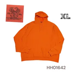 フルーツオブザルーム無地パーカースウェットトレーナーXLオレンジフーディー