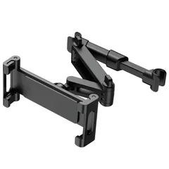 (折りたたみ強化タイプ) 黒 Switchなどに対応 iPad/携帯電話/タブレット/Nintendo 簡単取付 安定性 転落防止 後席用 360°回転角度調整 11インチにも対応 車載ホルダー 後部座席 後部座席 車載用スタンド ホルダー タブレット タブレのサムネイル