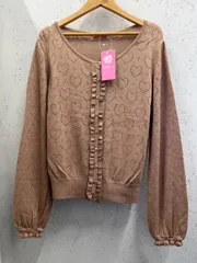 【新品タグ付き】 け51　earth music&ecology/アースミュージックアンドエコロジー　ニットカーディガン　sizeF　キャメル　4998円の品　美品　お得　匿名配送