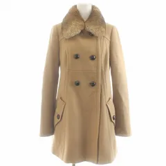 バーバリーブルーレーベル BURBERRY BLUE LABEL  ピーコート Pコート ラビットファー 裏地ノバチェック ショート 38 M ベージュ /AQ ■GY18のサムネイル