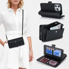 【特価商品】max ケース ショルダータイプ pro いphone15pro max ケース 手帳型 カード収納 15 大容量 アイホン15pro max ケース スタンド機能 iphone 財布型 耐衝撃 全面保護 アイフォン15 ケースプロマックス Ham