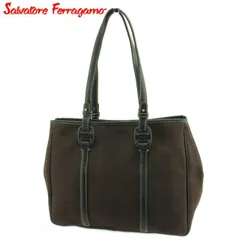 【最大30％OFF】サルヴァトーレ フェラガモ トートバッグ トート ショルダー バッグ レディース メンズ ヴァラ ブラウン ブラック シルバー キャンバス×レザー Salvatore Ferragamo T20713