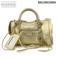 美品✨バレンシアガ　2way バッグ　ロゴ型押し　ゴールド金具　レザー　黒　A4 未使用品BALENCIAGA（バレンシアガ）ネオカゴールシティ