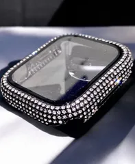 Apple Watchカバー 画面保護 ケース メッキ キラキラ メンズ レディース 38 40 41 42 44 45 49mm ブラック

