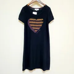 #snc ソニアリキエル SONIARYKIEL ワンピース 38 黒 半袖 ニット ラインストーン ハート レディース [859550]のサムネイル