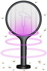 YOUAN 電撃殺虫器 電気蚊たたき 電撃殺虫ラケット 蚊取り器 はえとり器 USB充電式 UV光源誘引式 LEDライト付  電撃ラケット 虫除け