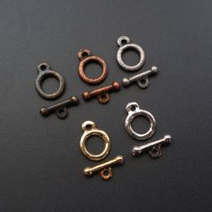 5色セット 5個 アンティーク風 アクセサリー金具 小さめ マンテル クラスプ 留め具