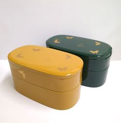新品・未使用【HANAE MORI】しっきシック(漆器) 二段式ランチボックス　黄色・緑　２色セット