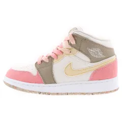 NIKE (ナイキ) WMNS GS Air Jordan 1 Mid SE Pastel Grind GS エアジョーダン1 ミッド ミッドカットスニーカー SE パステルグラインド ピンク US5Y/23.5cm DJ0338-100