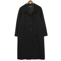 SANYO COAT サンヨーコート 通年 スタンドカラー★ ロング コート Sz.11 レディース 黒