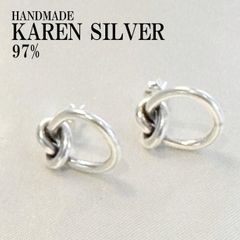 4 シルバーピアス カレンシルバー カレン族 ハンドメイド タイシルバー 
