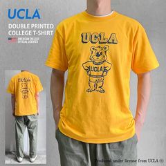 UCLA ユーシーエルエー DOUBLE PRINTED COLLEGE T-SHIRT ビッグシルエット カレッジ Tシャツ 5.6oz バックプリントT メンズ レディース カレッジ ロゴ アメカジ スポーツ ブランド
