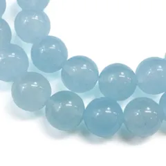 【フォロー割】【天然石】アクアマリン ブレスレット用 ビーズ 一連 10mm【約38粒入り】きらきらぷんぷん丸 NS-068