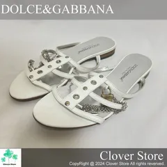 価格交渉お気軽にどうぞ！ 【極上美品Sランク】 DOLCE&GABBANA ドルチェ＆ガッバーナ サンダル EU36 23cm相当  レザー  レディース ホワイトのサムネイル