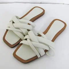 ザラ サンダル フラット スリッパ ミュール シューズ 靴 レディース 36サイズ ホワイト系 ZARA 【中古】