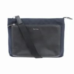 ポールスミス PAUL SMITH 美品 クラッチバック サコッシュ ショルダー 2WAY 黒 ブラック 紺 ネイビー /AE