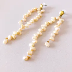 〈f93〉S925 淡水 バロック パール ヴィンテージ ピアス ゴールド 韓国