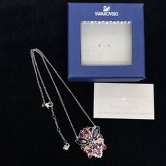 美品★希少★ SWAROVSKI スワロフスキー ネックレス クリスタル カラー ストーン 大ぶり CRYSTAL 箱付き