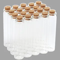 [新品・未使用]ルボナリエ 小瓶 コルク瓶 コルク栓 ガラス瓶 ガラス ミニボトル 容器 小分け５ml-30ml 20本 (クリア 25ml) [クリア 25ml]のサムネイル
