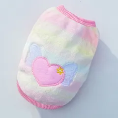 ☆ エンジェルハート ☆ M ☆ ペット服 pkal6345 犬 服 ベスト 犬服 犬の服 冬服 ドッグウェア ペット 厚手 あったか かわいい 柄 冬 秋 防寒 暖かい アウター いぬ