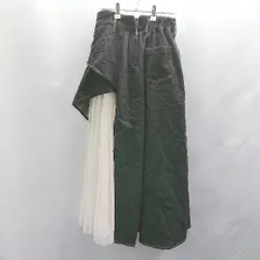 ◇ Θ◎ RESEXXY リゼクシー チュールドッキング ロング フレアー デニムスカート サイズF ブラック ホワイト レディース E  【1503310007305】