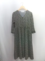 ◇ Θ AMERICAN HOLIC アメリカン ホリック 花柄 長袖 ロング ワンピース サイズM ブラック レディース E  【1502200011811】