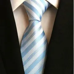 メンズネクタイ　結婚式　発表会　ビジネス　イベント　パーティー　ダンスパーティー　バーテンダー　成人式　卒業式　卒園式　入学式　入社式　父の日　格安　セール　ストライプ柄　シルバー色　銀色　ライトブルー色　水色