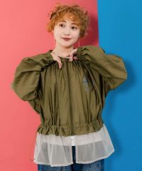 スカラー152703：POP総柄チュールシアープルオーバー - メルカリ