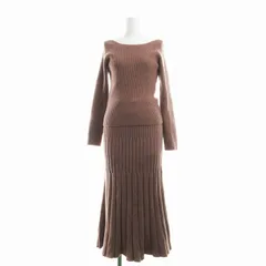 スナイデル SNIDEL セットアップ 2点セット 上下マーメイドスカート リブニット マキシ ロング 長袖 F ピンクブラウン /NQ