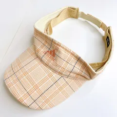 adidas アディダス バイザー レディース チェック オレンジ