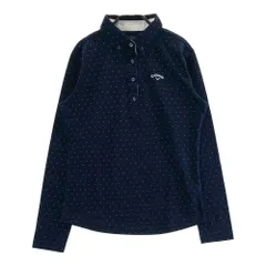 サイズ：L CALLAWAY キャロウェイ  長袖ポロシャツ ボタンダウン ドット柄 ネイビー系 [240101535477] ゴルフウェア レディース ストスト