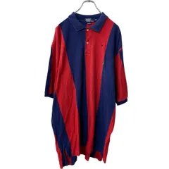 Polo Ralph Lauren 半袖 ストライプ ポロシャツ 2XL レッド ネイビー ポロラルフローレン USA製 古着卸 アメリカ仕入 a707-5302