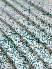 Sarasa Fabric インド綿　1.7m  葉っぱ柄　ブロックプリント　ハンドメイド　手仕事　更紗　木版プリント　木版印刷
