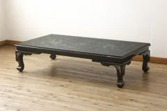 【美品】螺鈿テーブル 黒漆 李朝 象嵌 座卓 中国家具 シノワズリ 螺鈿細工 GMHS197○螺鈿細工 李朝家具 韓国美術 座卓 センターテーブル