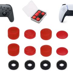 【特価セール】コントローラーに対応 プロ フリーク コントローラー フリーク スティック Switch カバー PS5/4 アシストリング 収納ケース付き（フリーク4個/スティック Owl カバー4個/アシストリング4個）レッド ShiMa セット