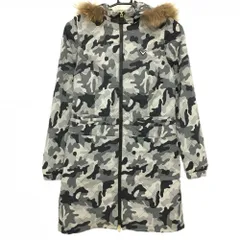 ★特価★キャロウェイ 中綿ジャケット グレー×黒 カモフラ キルティング フード、袖着脱可  レディース M ゴルフウェア Callaway