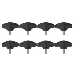 新品 uxcell 8個 T字型ウィングノブ M5 x 12mm メトリック オスネジスタッド Tヘッド プラスチックノブハンドル つまみネジ 手締め締めノブ握り つまみネジ 黒