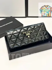 【今日特価】PRADA プラダ ブラック ツーフォール ウォレット 送料無料 在庫限定セール価格！?