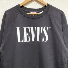 (^w^)b LEVI’S リーバイス スエット トレーナー フェード 黒 炭黒 スウェット トップス カットソー 古着 シンプル ロゴプリント 英字 アウトドア 旅行 お出かけ 普段使い 春シーズン 夏シーズン チャコール グレー メンズ  サイズM