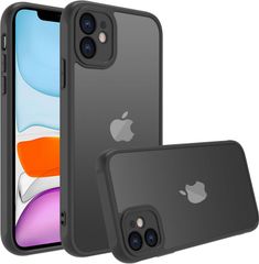iphone 11 ケース iphone ケース iphone11 ケース スマホカバー 耐衝撃 指紋防止 滑り止め マット半透明 黄ばみなし レンズ保護 米軍MIL規格アイフォン 11 用カバー インチ PinLiSheng  ブラック, iPhone 11