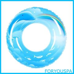 【新着商品】JunyueLiang 浮き輪 浮輪 取っ手付き スイミング 浮具 シンプル 空気入れ おしゃれ 人用 子供用 学生 ビーチ プール パーティー エクササイズ ブルー 水遊び お風呂 水遊び用 暑さ対策