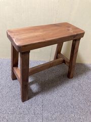 天然古木　手作り　角形ブラウンスツール