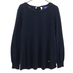 BLUE LABEL CRESTBRIDGE ブルーレーベルクレストブリッジ 日本製 長袖 セーター 38 ネイビー ニット 三陽商会 レディース 古着