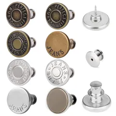 ジーンズ調整ボタン メタルジーンズボタン ウエスト調整ボタン アジャスター シームレスボタン ウエスト ジーンズ 取り外し可能、装着簡単、縫製不要 ウエスト ウエスト調整ピン ボタン 交換用ボタン 調整可能メタルボタン 調整 交換用ピース（1セット8個入り）