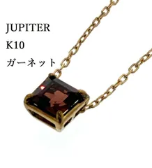 JUPITER K10 天然 ガーネット ネックレス ジュピター スクエアカット ゴールド ♯1073012425